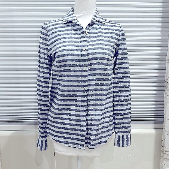 J. McLaughlin Button Down Striped Blouse - Picture 5 of 13